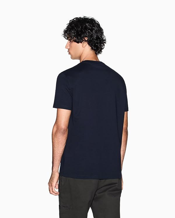 Armani Exchange Men's Center Chest Grid Box Graphic Tee, Deep Navy, XX-Small by Armani Exchange - Image 5