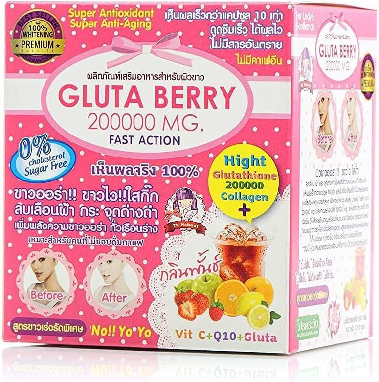 Authentic Gluta Berry 200,000mg Fast Action 10 Sachets by DXBTraders