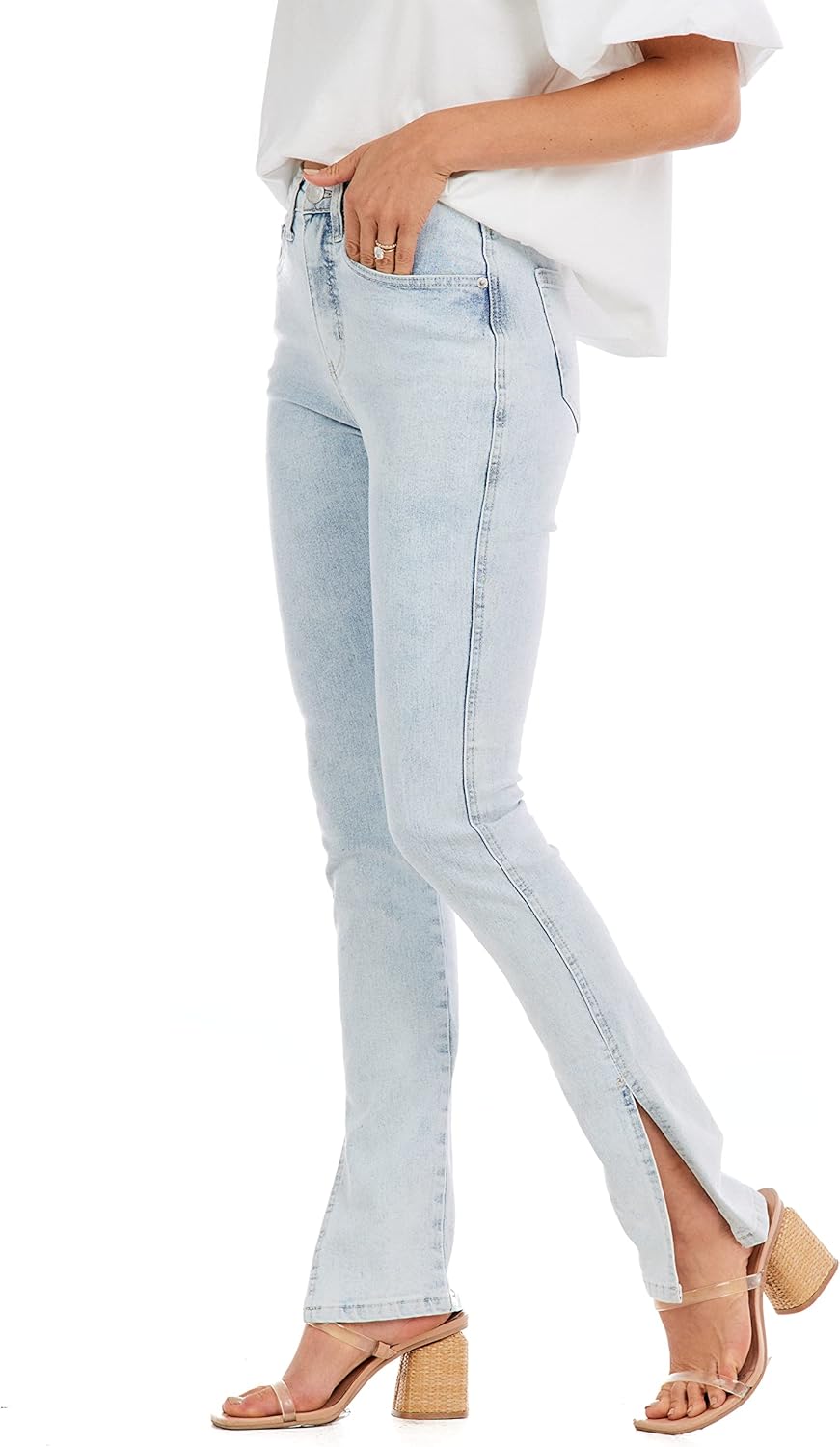 Mud Pie Womens Mud Pie Women's Yorker Side-Slit JeansMud Pie Women's Yorker Side-Slit Jeans