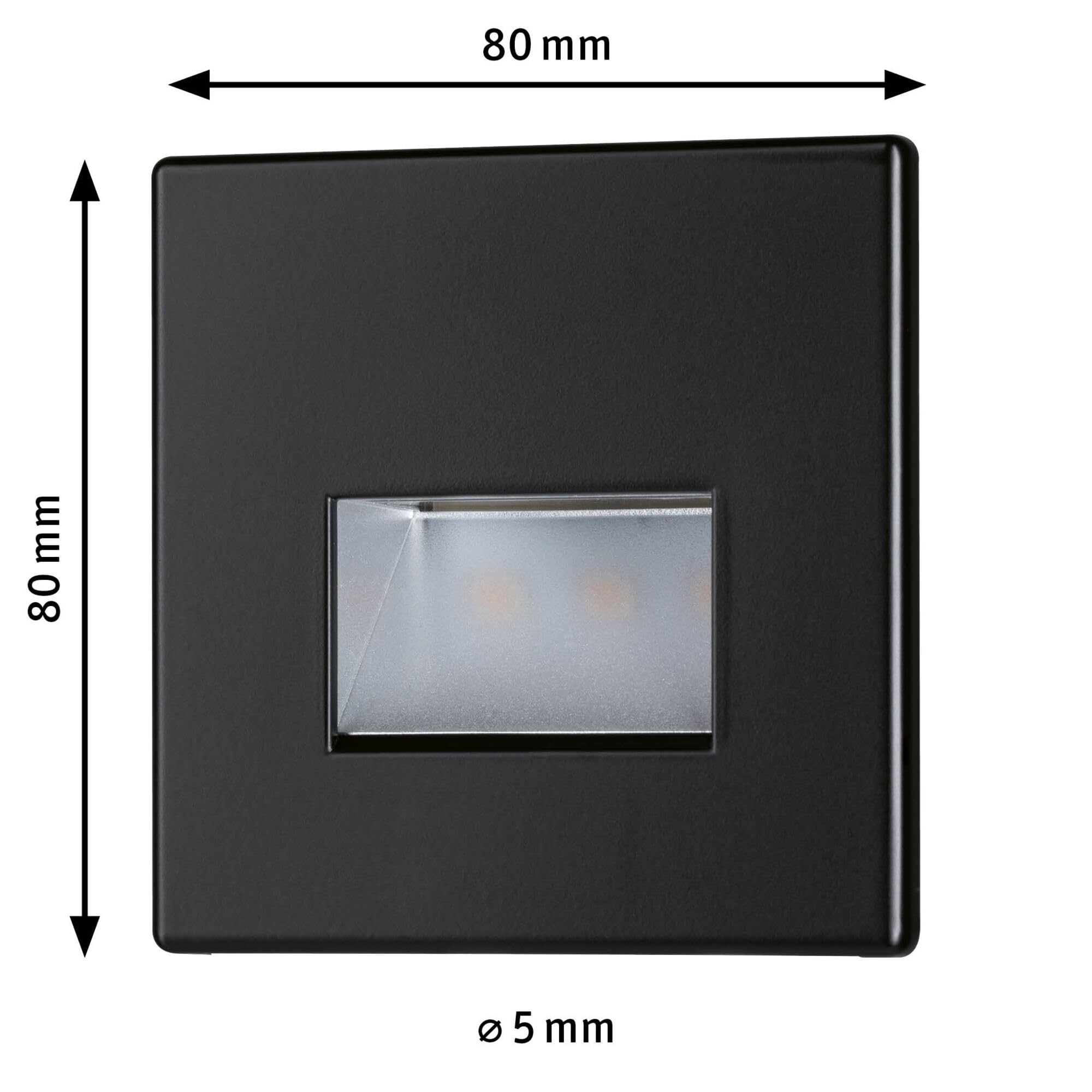 Paulmann 93094 oprawa wpuszczana LED opr. wpuszcz. w ścianę Edge Quadro zest 80x5mm 50lm 230V kwadr w zest. 1x1,2 W Outdoor Czarny mat tw. szt. 2700K