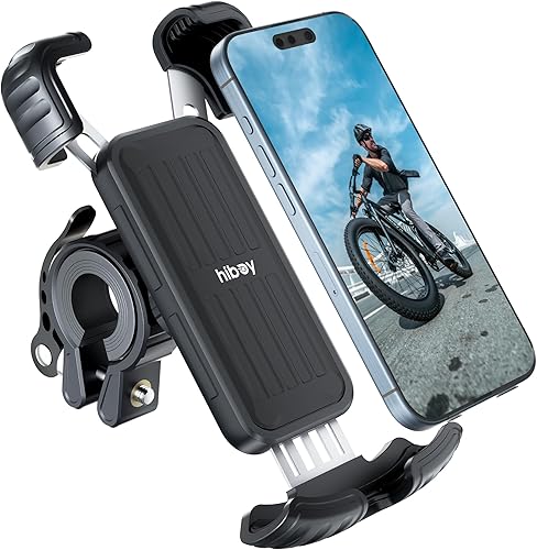 Hiboy Soporte de teléfono para bicicleta, soporte universal giratorio de 360, soporte de teléfono para motocicleta, antivibración, clip de teléfono