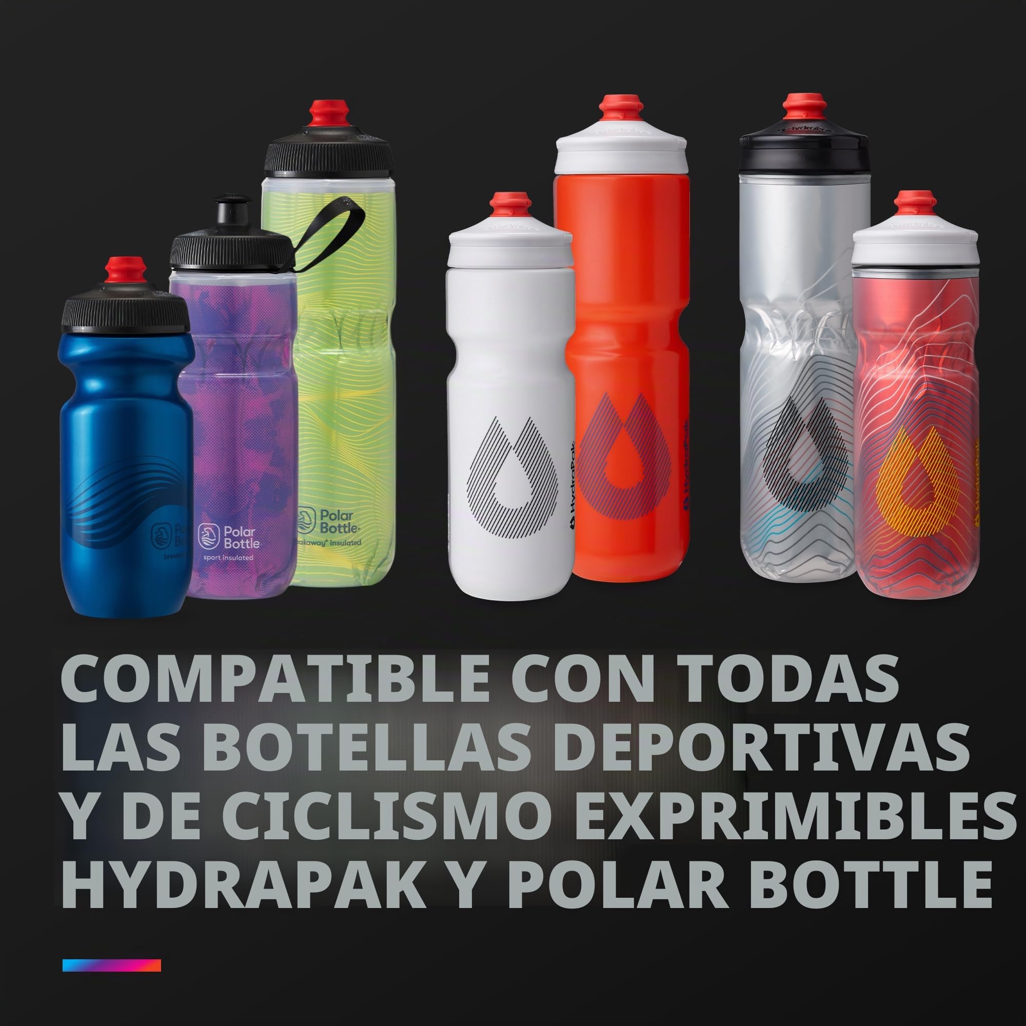 HydraPak Breakaway+ - Tapa de filtro - Accesorio de filtración de agua - Flujo rápido - Se adapta a botellas de bicicleta y deportes, perfecto para ciclismo, actividades al aire libre, viajes y
