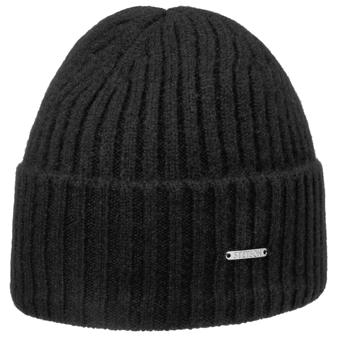 Stetson Varnell Umschlagmütze Beanie Rippstrick Uni einfarbig Made in Germany Damen Herren Herbst Winter