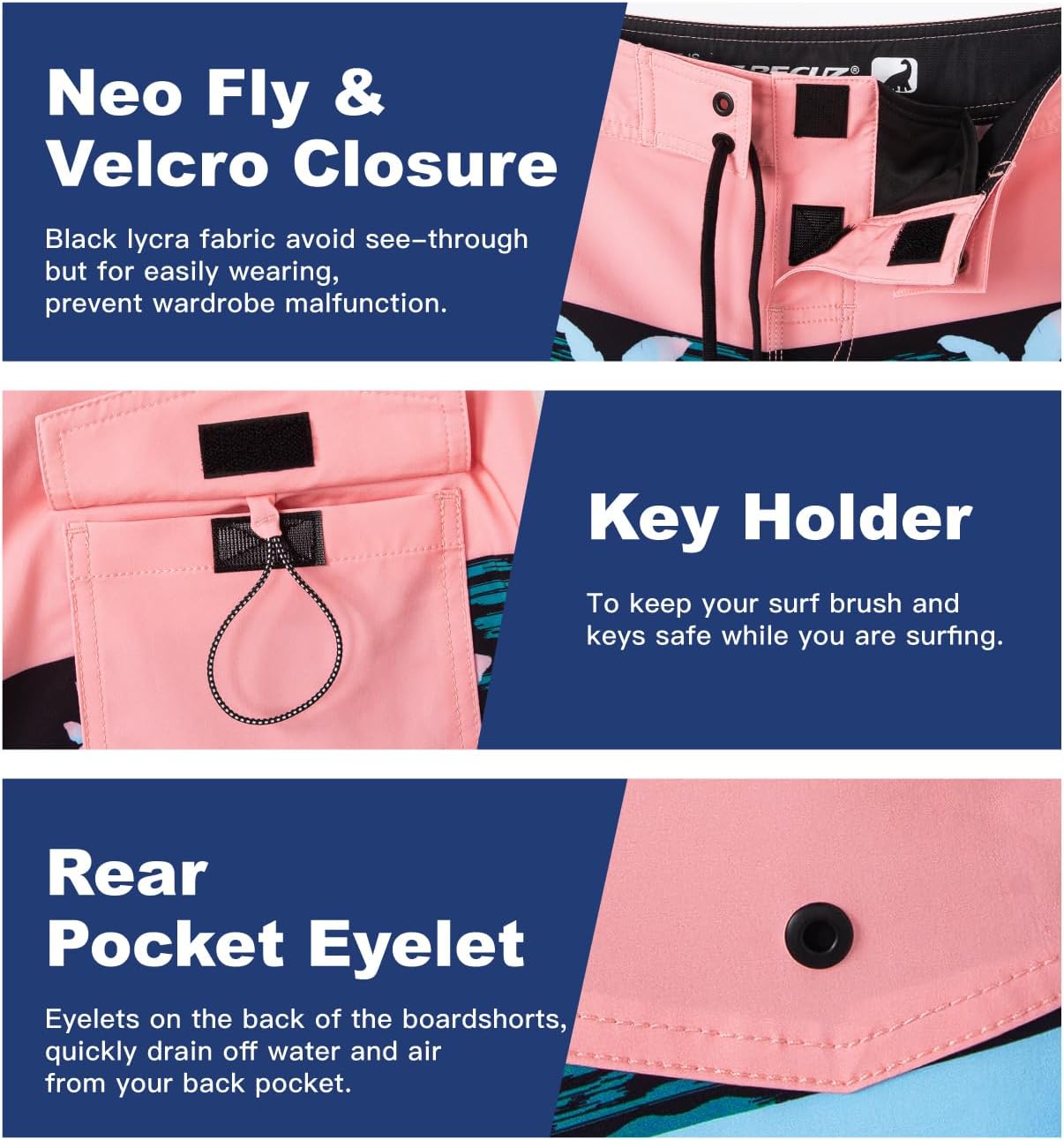 SURF CUZ Men's Board Short Beach Short 4-Way Stretch Swim Short - Image 5