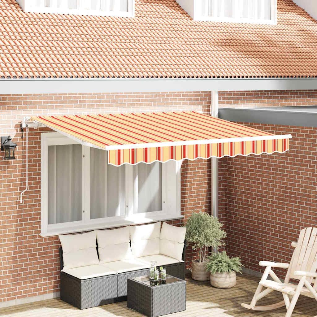 Auvent rétractable jaune 350x200 anti-chaleur pour stopper l'éblouissement du store