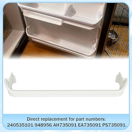 Miniatura 3 de HECASA 240535101 PS735091 240535101 Barra de estante para puerta de refrigerador, compatible con Frigidaire Kenmore Refrigerador ABS Plástico Blanco