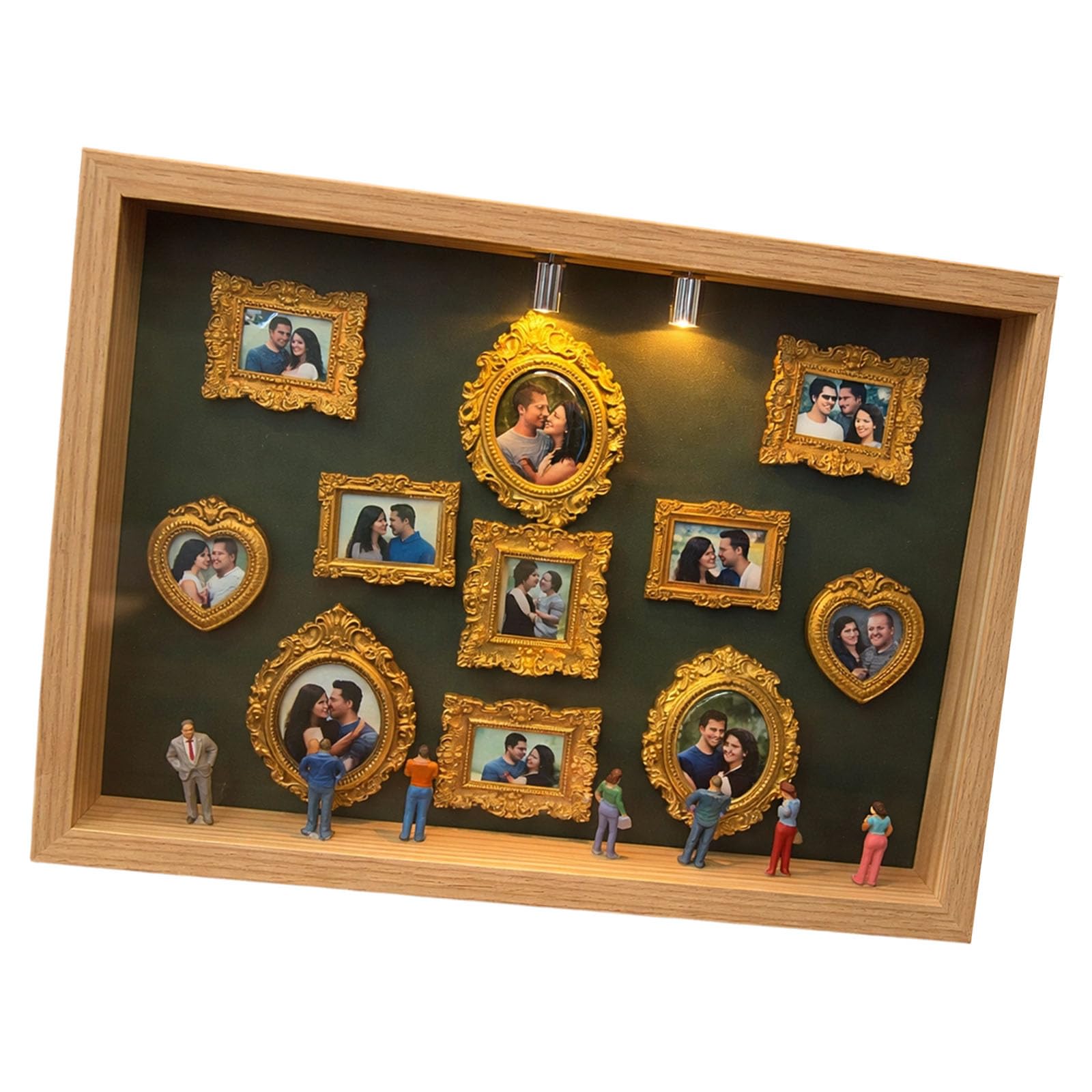 Diys Minis - Caja con silueta de museos para celebrar tu recuerdo único en estilos, marco de caja de sombras, personaliza la exhibición de fotos de bricolaje