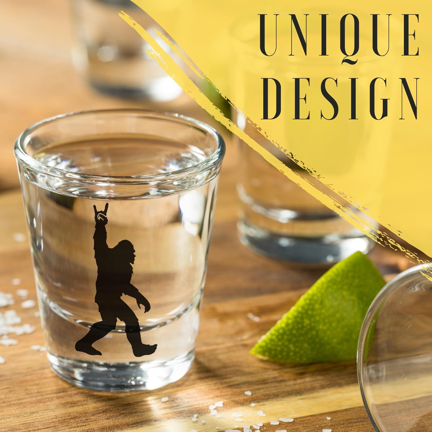 Onebttl Bigfoot Gifts for Men, Sasquatch Gifts, Set of 2 Shot Glasses, 1.5 oz (45 ml), Great for Big foot Sasquatch Lovers - Image 2