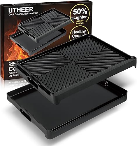 Miniatura 16 de Utheer Parrilla reversible para todas las estufas Camp Chef de 14 y 16 pulgadas, plancha de hierro fundido, para estufa Camp Chef Explorer de 2