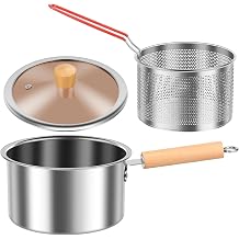 Cooking Oil Filter,Oil Strainer Deep Fryer Pot Stainless Steel Deep Fryer With Basket And Handle Portable Fry Pot With Lid Oil Saving Small Deep Fat FryerA