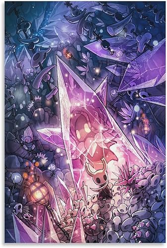 SNKB Hollow Knight - Póster artístico en lienzo y arte para pared, diseño moderno de dormitorio familiar, 12 x 18 pulgadas (11.8 x 17.7 in)