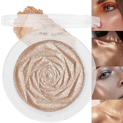evpct Champagne Gold - Resaltador facial de maquillaje brillante con purpurina de diamante brillante resaltadores de maquillaje en polvo para cara,