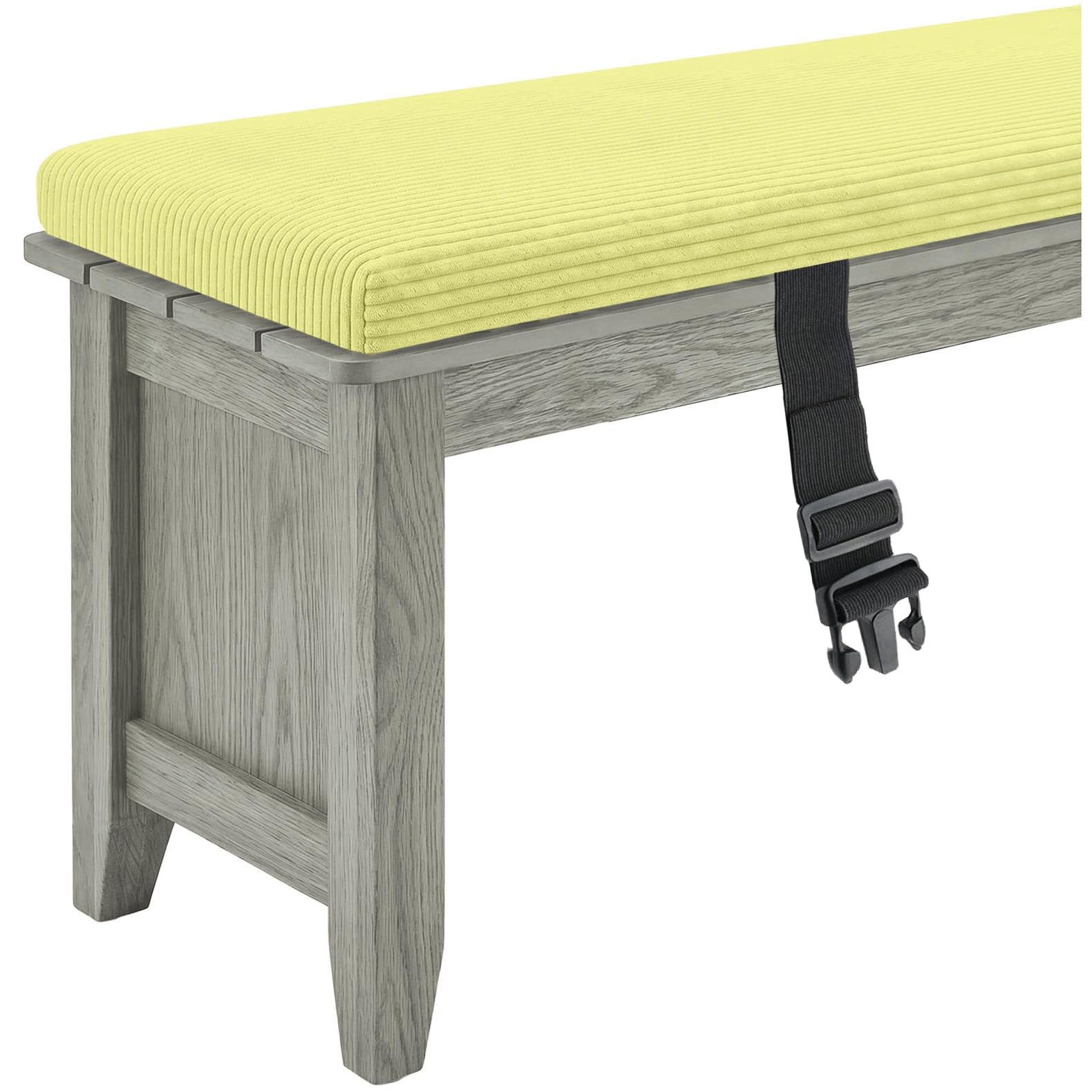 Miecoae Water Repellent Outdoor Bench Cushions Striped, Outdoor Swing Seat Cushions Corduroy 5cm/1.9" Thick Indoor Bench Cushion, Settee Couch Pads with Ties(Yellow,120x50 cm 47x20 in)
