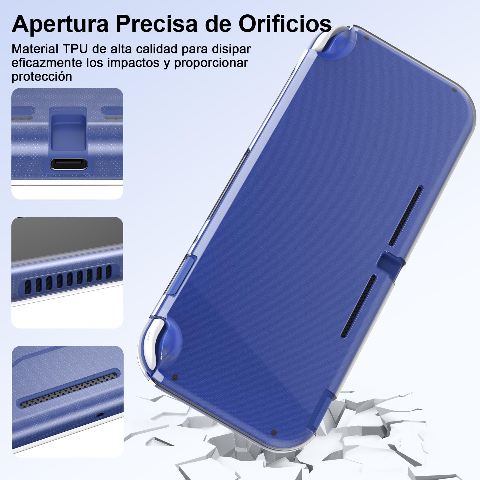 Younik Funda Switch Lite, Azul Accesorios NS Switch Lite 14 en 1, Carcasa de Transporte de Switch Lite, Estuche para Tarjetas de Juego, 2 Protectores de Pantalla, 6 Grips para el Pulgar, Colgante