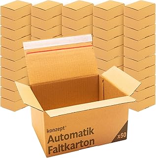 Konzept 11 Versandkarton 30x20x15cm Set 50 Stk. Faltkartons mit Deckel Selbstklebend, Kleine Kartons zum Verschicken, Verschiedene Größe