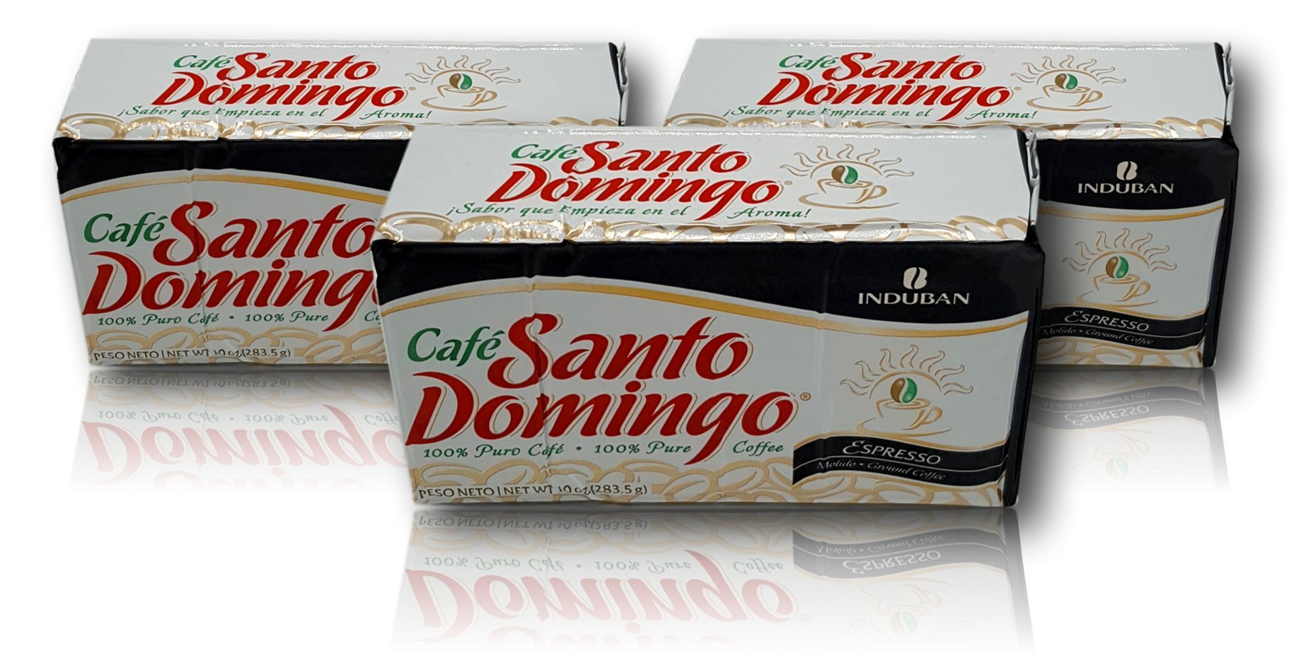 Cafe Santo Domingo Espresso Ground Coffee 10 oz Brick (3Pack)