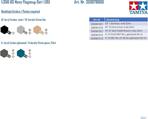 Miniatura 3 de TAMIYA America, Inc 1350 US Navy Aircraft Set, TAM78006