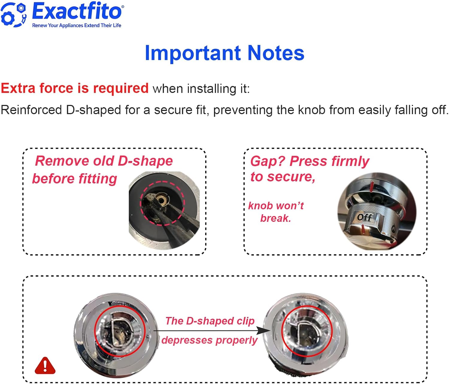 5Pcs W11030413 Stove Knob Replacement, Compatible with Whirlpool, KitchenAid, Kenmore, Maytag, Jenn-Air, Replaces W10786063, PS11770322, EAP11770322