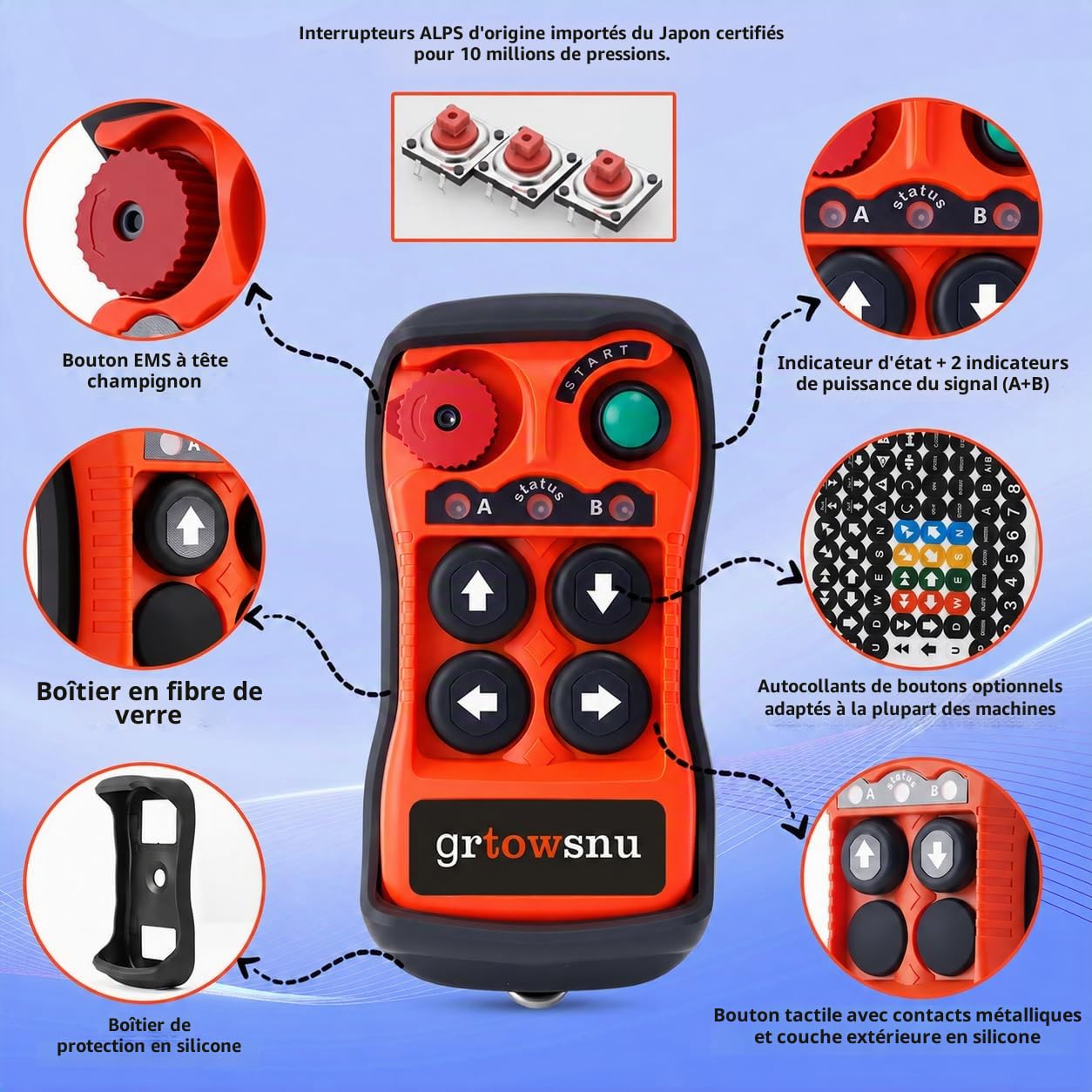 Q400 Télécommande sans Fil 12-24V 4 Canaux pour Treuil Grue Benne