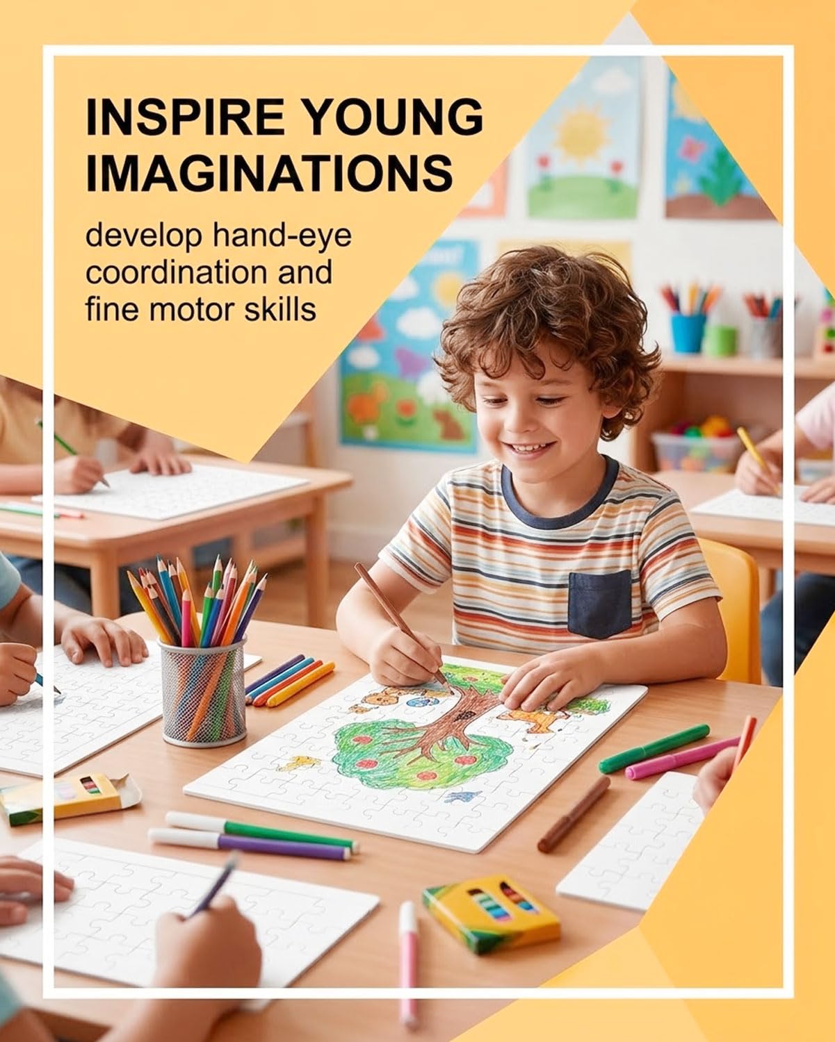 DAFNE 5 unbemalte Puzzleteile (bemalbar), DIY-Puzzles, DIY-Fotopuzzles, Kreativ-Bastelsets, Kindergeburtstags- und Kunstprojekte, Kindergeburtstagsbasteln (insgesamt 350 Teile)