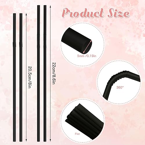 Miniatura 2 de Suclain Pajitas de plástico envueltas individualmente, 2000 popotes de 8 pulgadas, pajitas desechables estilo restaurante, pajitas desechables de