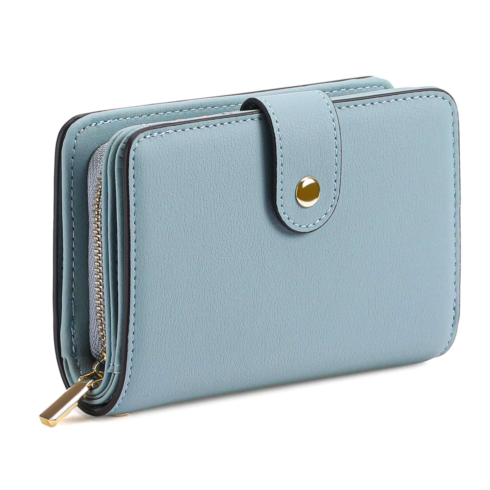 GAEKEAO Portafoglio Donna Piccolo Bloccaggio RFID Portamonete con Cerniera e chiusura a Scatto Scomparti per Carte Multipli Porta Carte di Credito