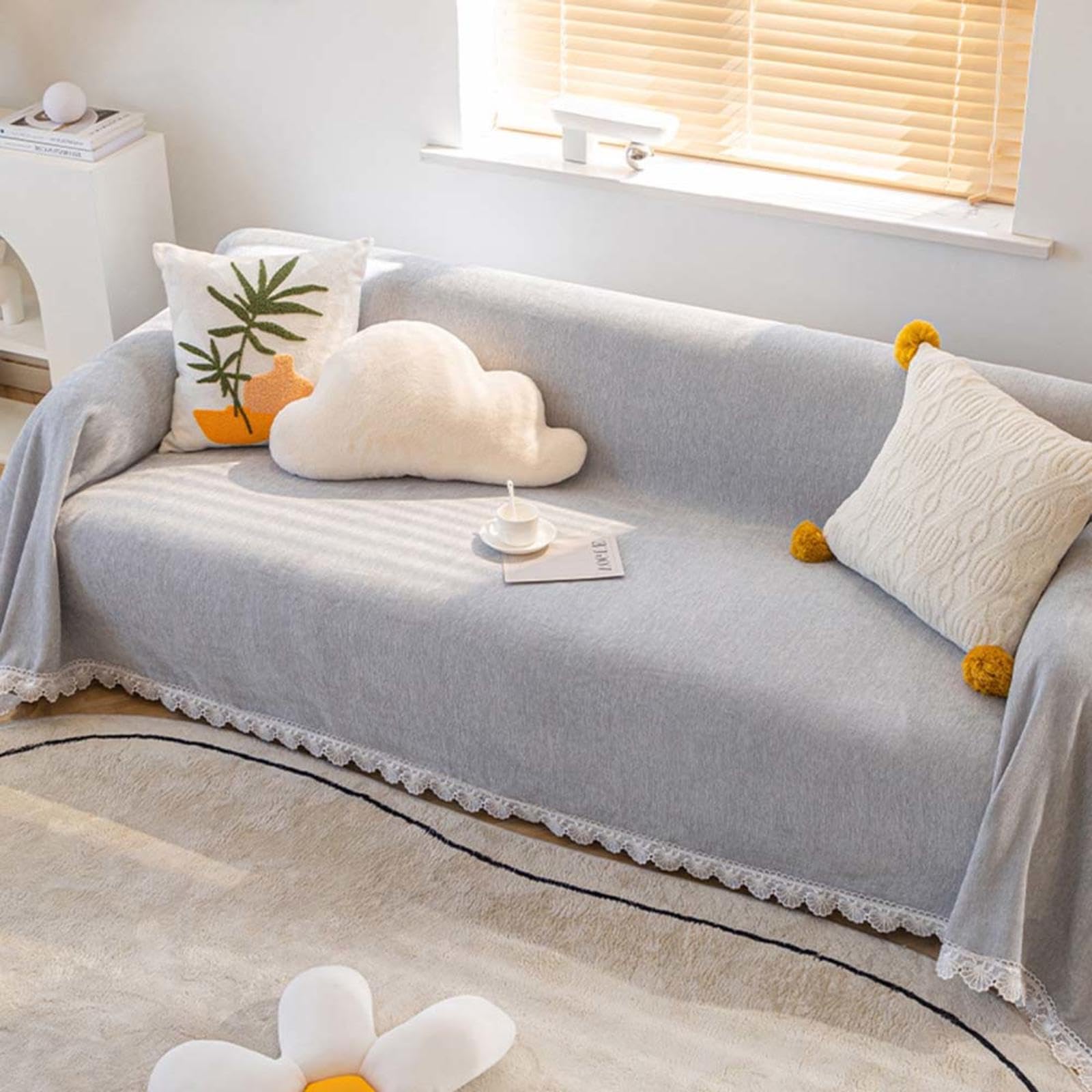 MTHGH Grey Throws For Sofa Large Throws For Sofas Throws For The Sofa Large Throws For Sofas Knitted Blanket Extra Large Throws For 4 Seater Sofa,gray-160x230cm