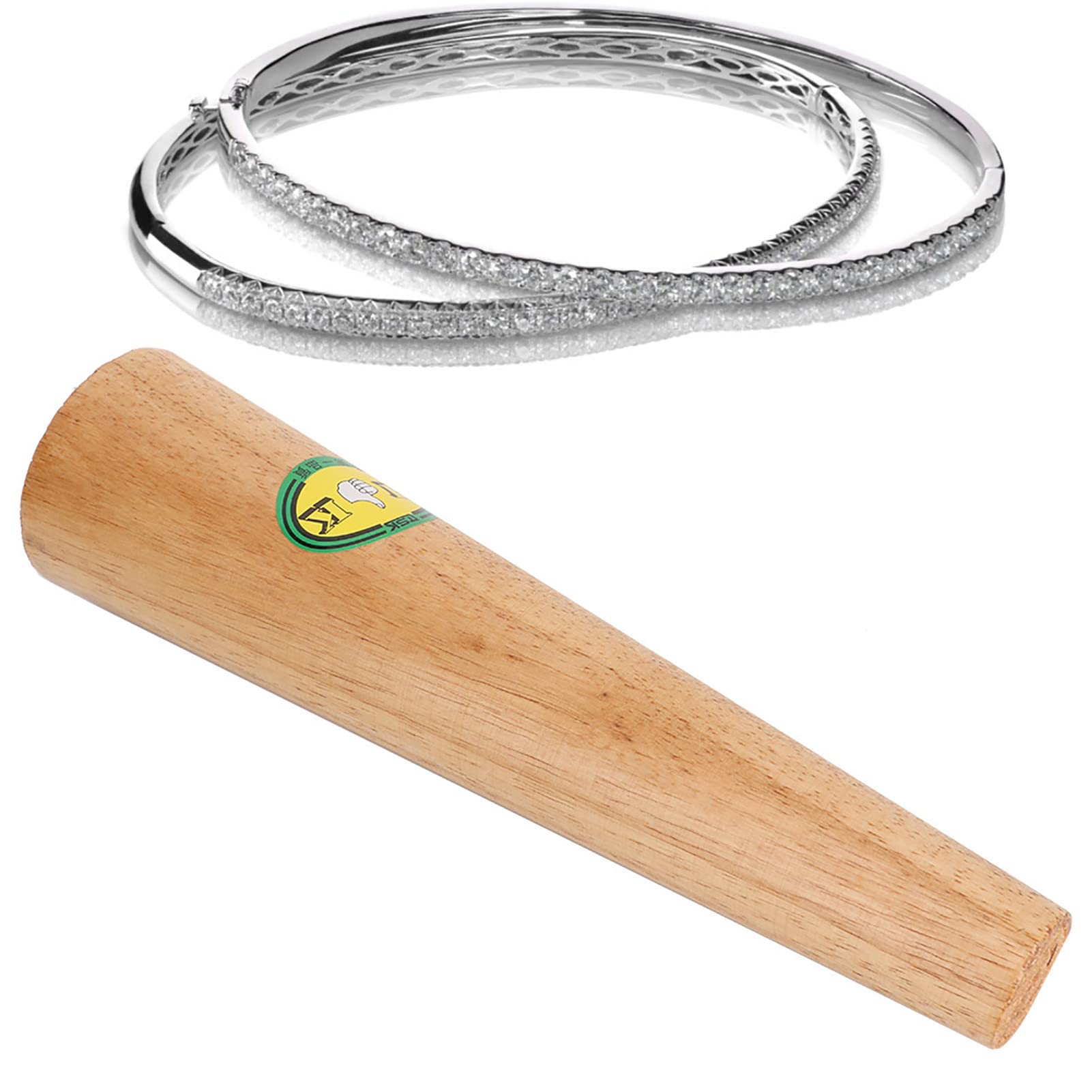 Mandrino per bracciale in legno, per regolare e riparare bracciali deformati, adatto per metalli morbidi e non ferrosi, lungo)