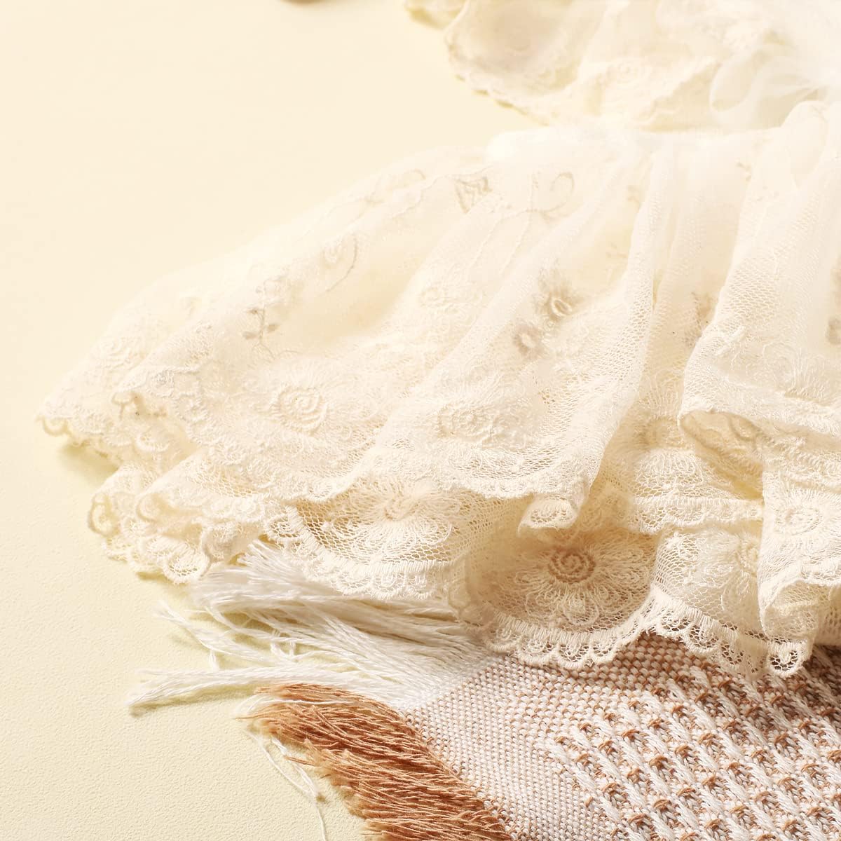 Ylsteed Newborn Photography Props - Lace Romper with Headband, Infant Photo Shoot Outfit for Girls - Dress, Hat, and Shoes Included - Image 8