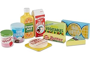 Melissa & Doug Fridge Food Wooden Play Food Set (9 pcs)