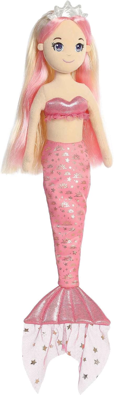 Aurora® Enchanting Sea Sparkles™ Celestial Sparkles Sunny™ Stuffed Doll - Imaginative Play with Magical Companions - Perfect for Kid's Birthdays and Celebrations - Pink 18 Inches