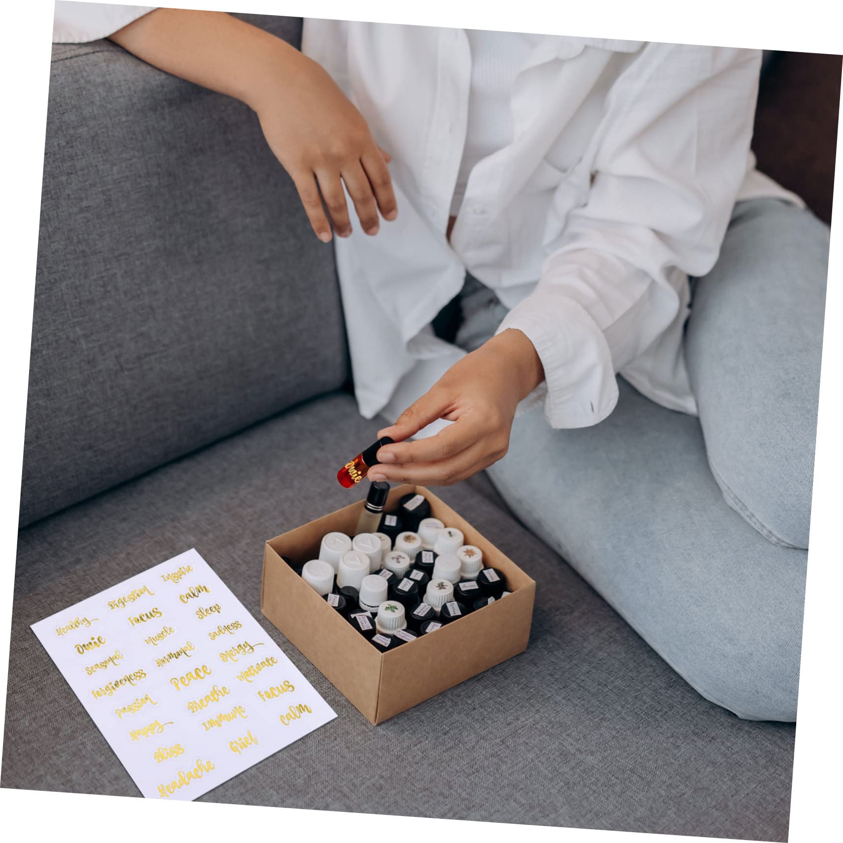 MAGICLULU 30fogli Etichette Per Bottiglie Essenziali Set Adesivi Decorativi Per e Cosmetici