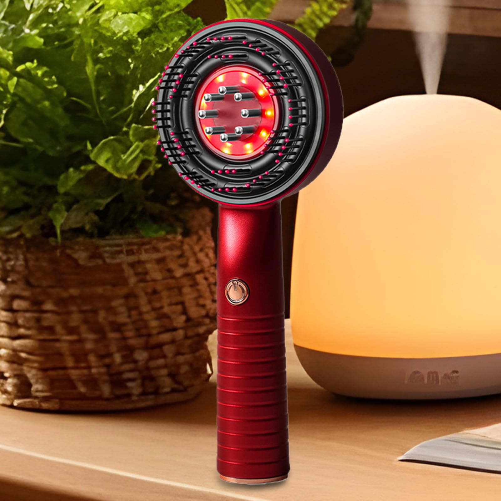 Massaggiatore per cuoio capelluto con luce rossa Pettine Massaggiante per