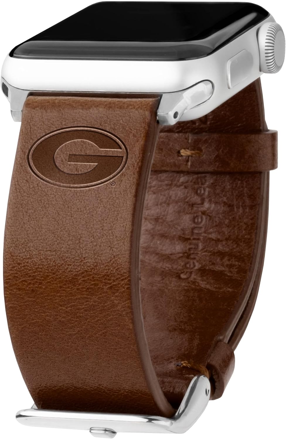 Affinity Bands Georgia Bulldogs Premium Leather Watch Band Compatible with Apple Watch