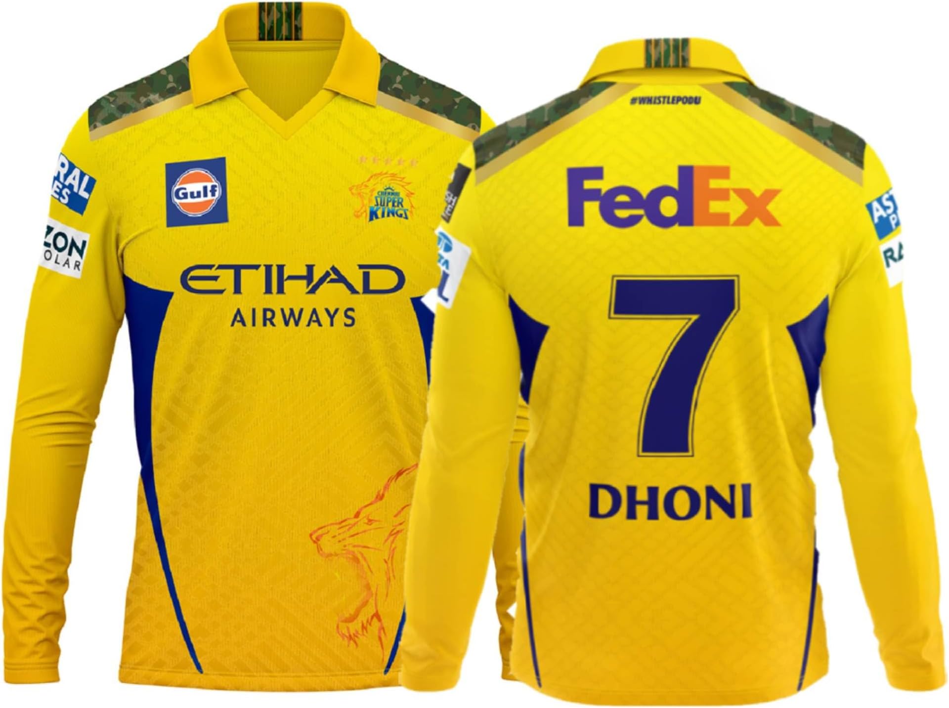 RJM CSK Jersey 2025/2026 MS Dhoni Half Sleeve Jersey New for (Kids,Boys & Mens)