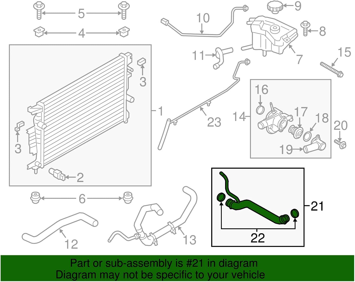 Ford DG1Z-8A505-A, Engine Coolant Inlet Flange