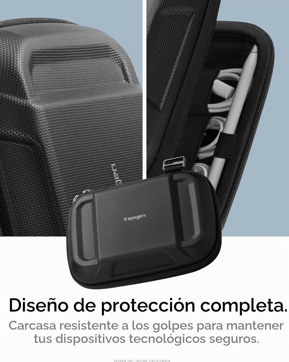 Spigen Rugged Armor Pro Estuche de Viaje Organizador de Cables - Negro