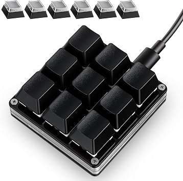 Mini Black 9key Programmable Shortcut Key Keyboard for Game Office Working
