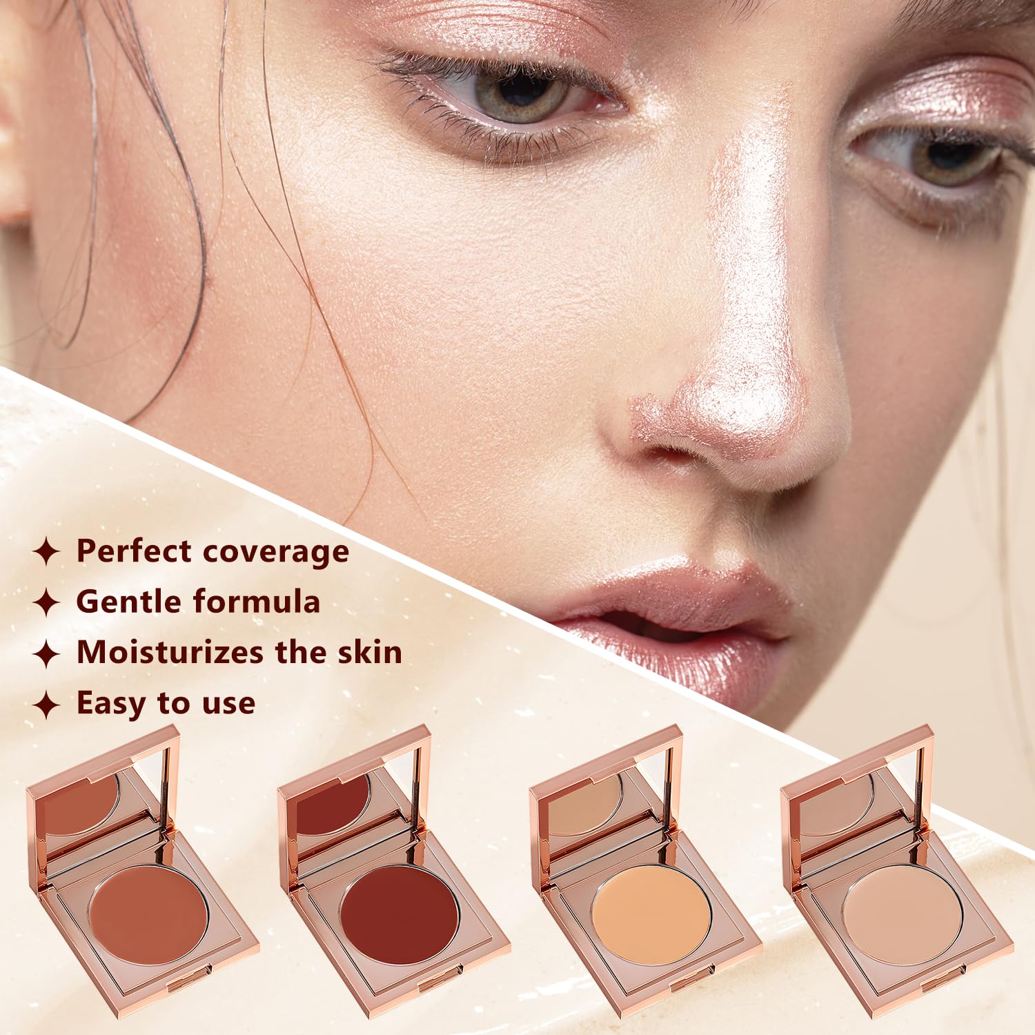 Colored Clay CC Undereye Corrector, Color Corrector for Dark Circles with Brush, Under Eye Concealer, Conceal & Brighten Dark Circles, Under Eye Hydrating Concealer (Light skin, 1) - Image 2