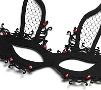 Vista 7 de 2 máscaras de mascarada para mujeres, baile de graduación, media cara, máscara de conejo sexy, máscara de ojos para Navidad, Halloween, fiesta