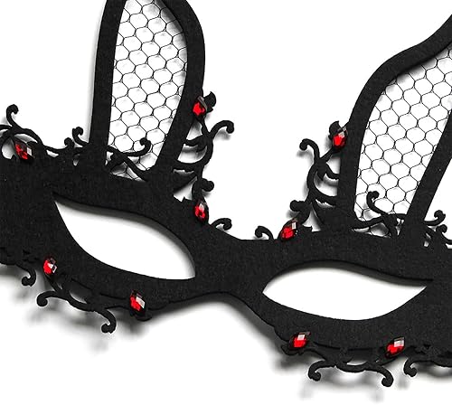 Miniatura 7 de 2 máscaras de mascarada para mujeres, baile de graduación, media cara, máscara de conejo sexy, máscara de ojos para Navidad, Halloween, fiesta,