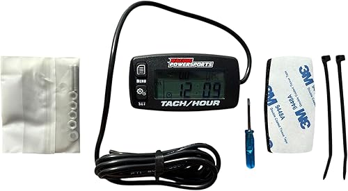 Miniatura 3 de RacingPowerSports Tachómetro digital retroiluminado con tacómetro de hora, ATV, barco, bicicleta, UTV