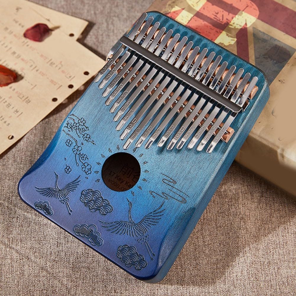 SPORTARC Kalimba - Pianoforte a 17 tasti, strumento a percussione in mogano, Kalimba portatile in legno, 17 toni, 18 x 13 x 3,5 cm ()