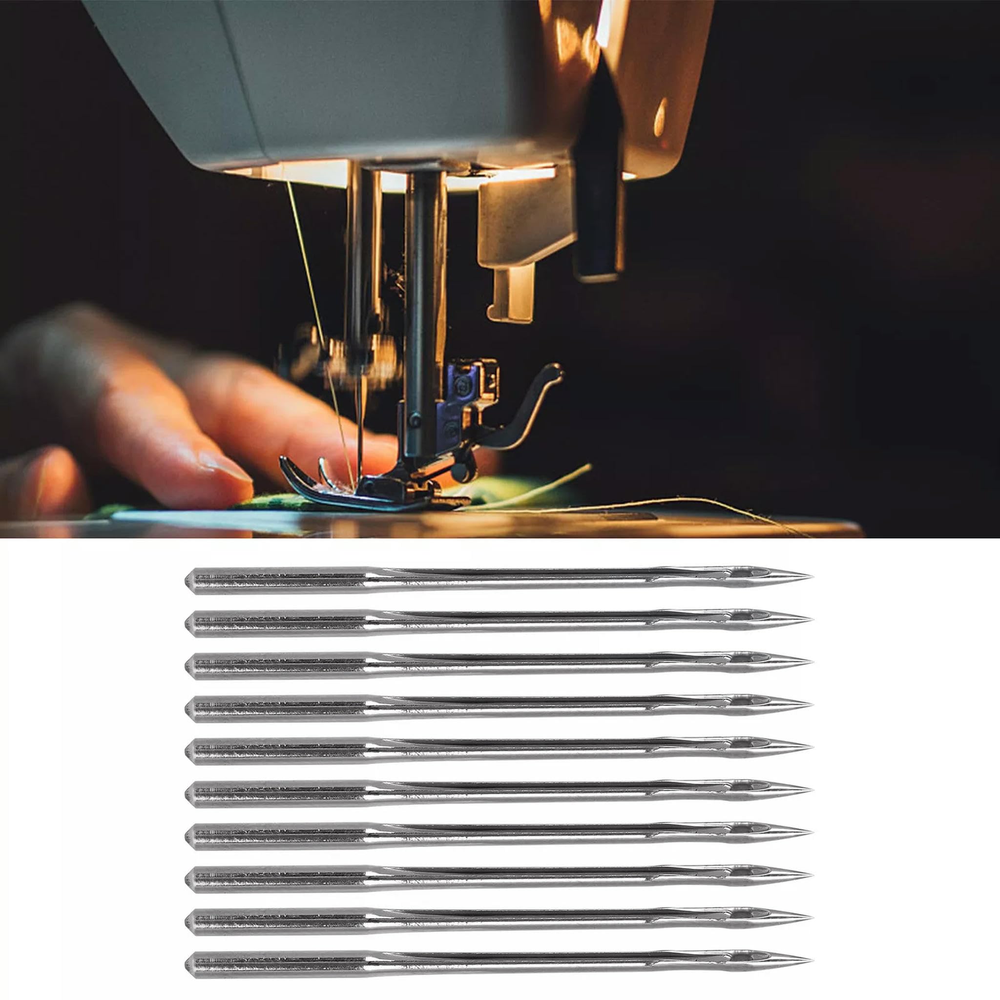 VARENYYA 100 PCS Universal Sewing Machine Needles for Leather, Denim, Thick Fabrics, Embroidery, and Jeans - Assorted Sizes, Durable Needles for Home Sewing Machines and Craft Projects (18) 2