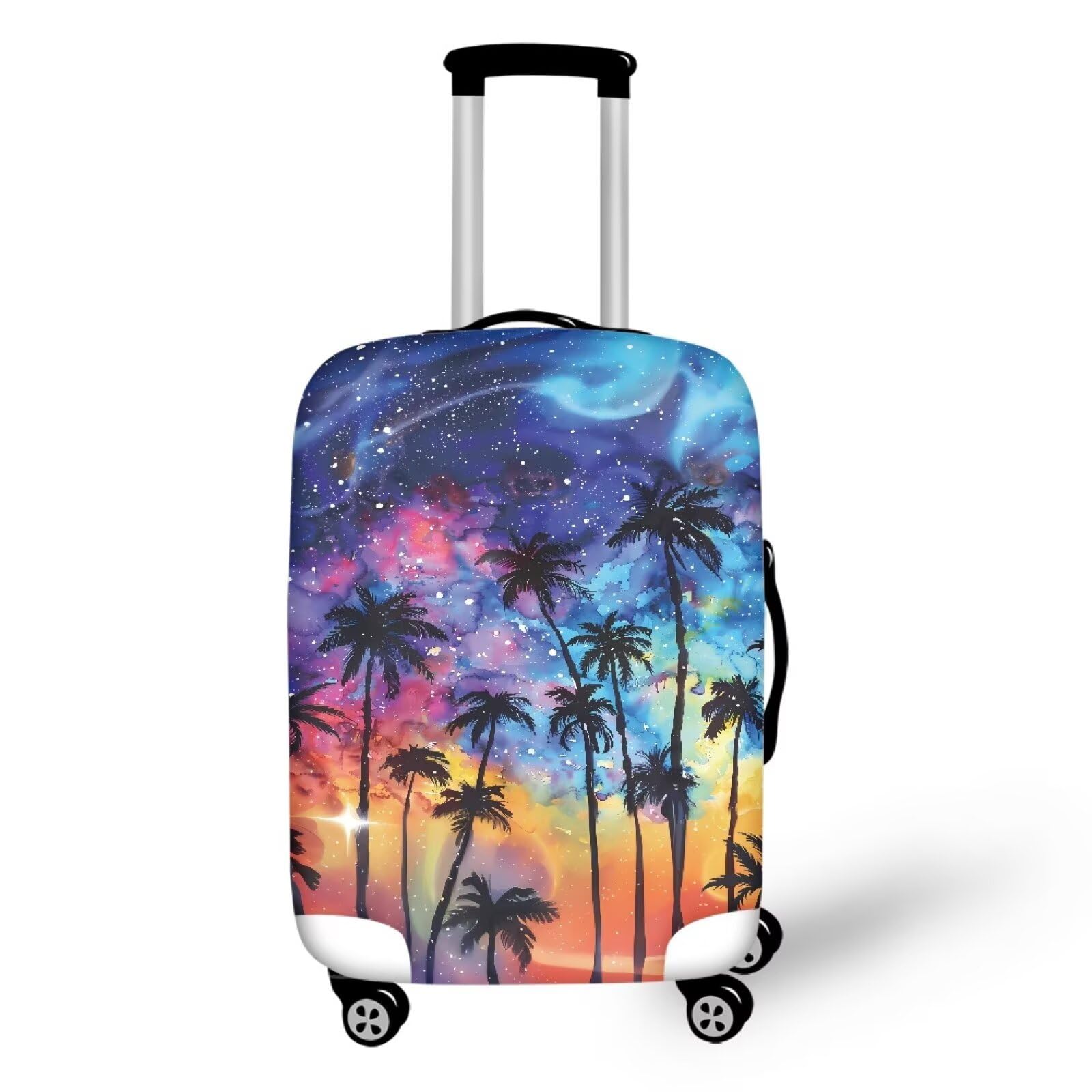Ystardream Coconut Tree Luggage Cover, Hawaiian-Style Suitcase Protector, Stretchable Washable Travel Sleeve for 25-28 Inch Luggage