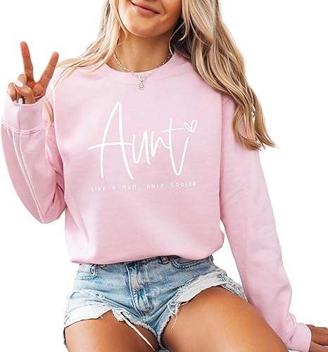 Miniatura 5 de Women's Long Sleeve Auntie Crewneck Sweatshirt Aunt Letter Print Graphic Shirts Pullover Tops