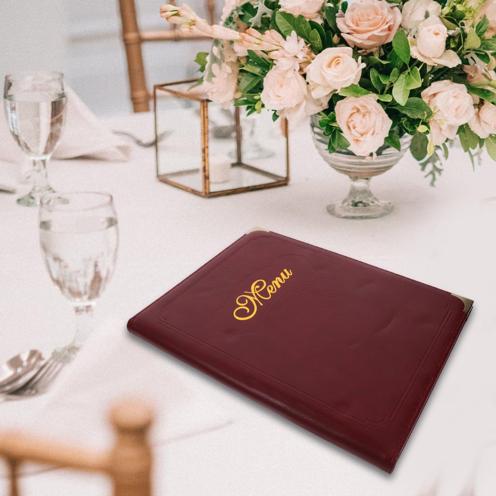 Carpeta de Menú de Restaurante A4 de Cuero Diseño Transparente para Uso Conveniente y Exhibición de Contenido en Bares y Restaurantes