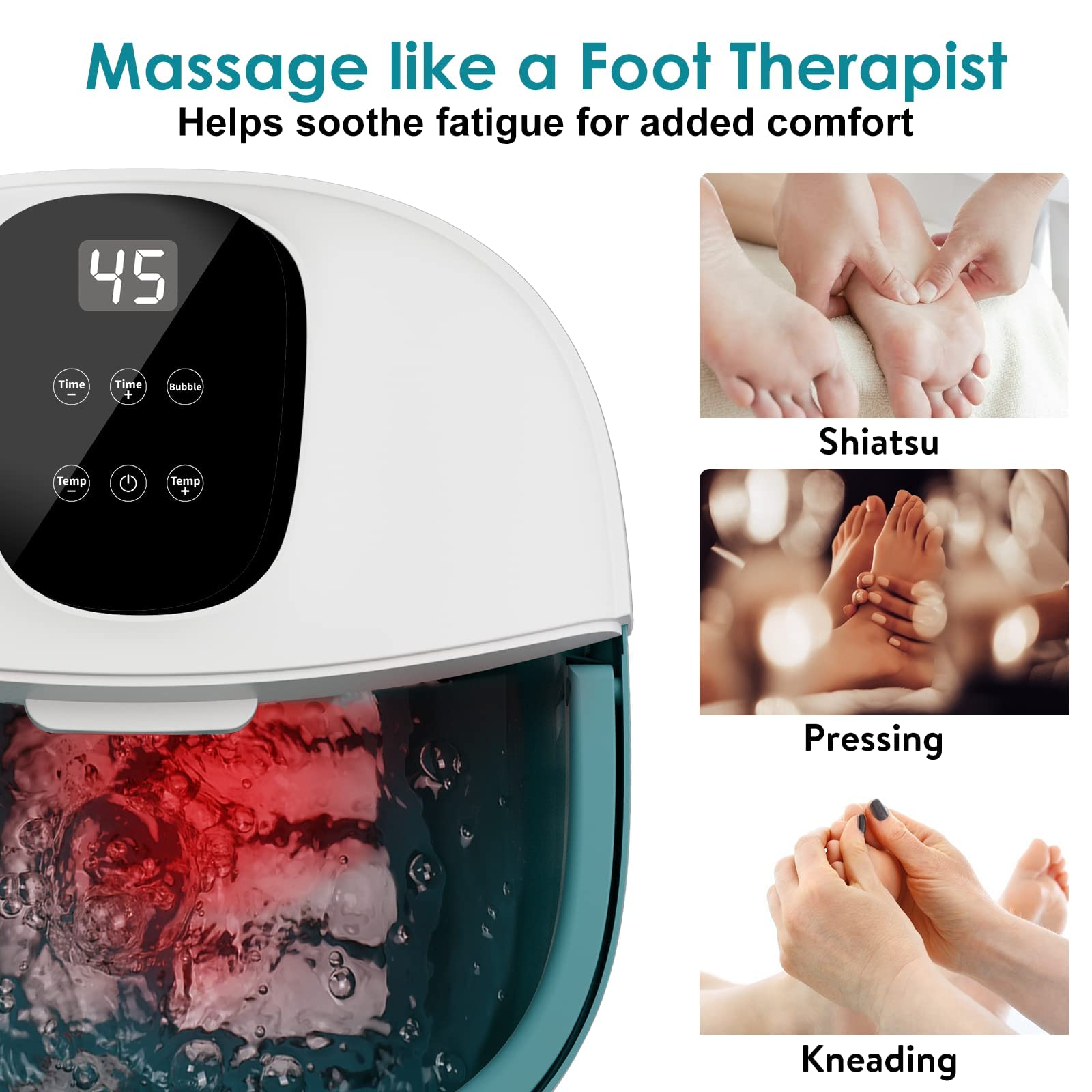 Foot Spa/Bath, Foot Bath with Heat and Massage to Swollen Feet, Time