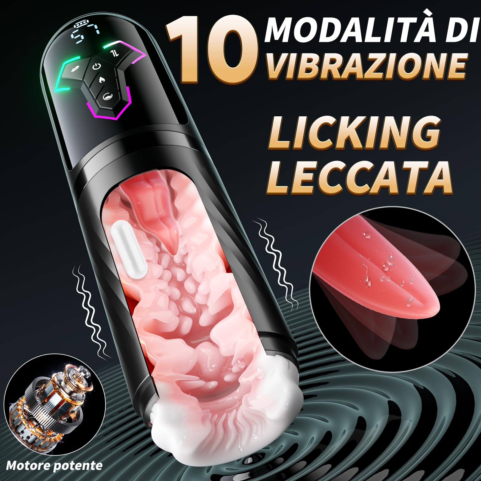 Masturbatore Uomo Sex Toys Interattivo con IA, Masturvatore per Uomo Realista con 10 Modalità Vibrazione 7 Telescopiche e 5 Suzione, Vagina a Riscaldamento Rapido, Sexytoysys Coppia con Controllo APP