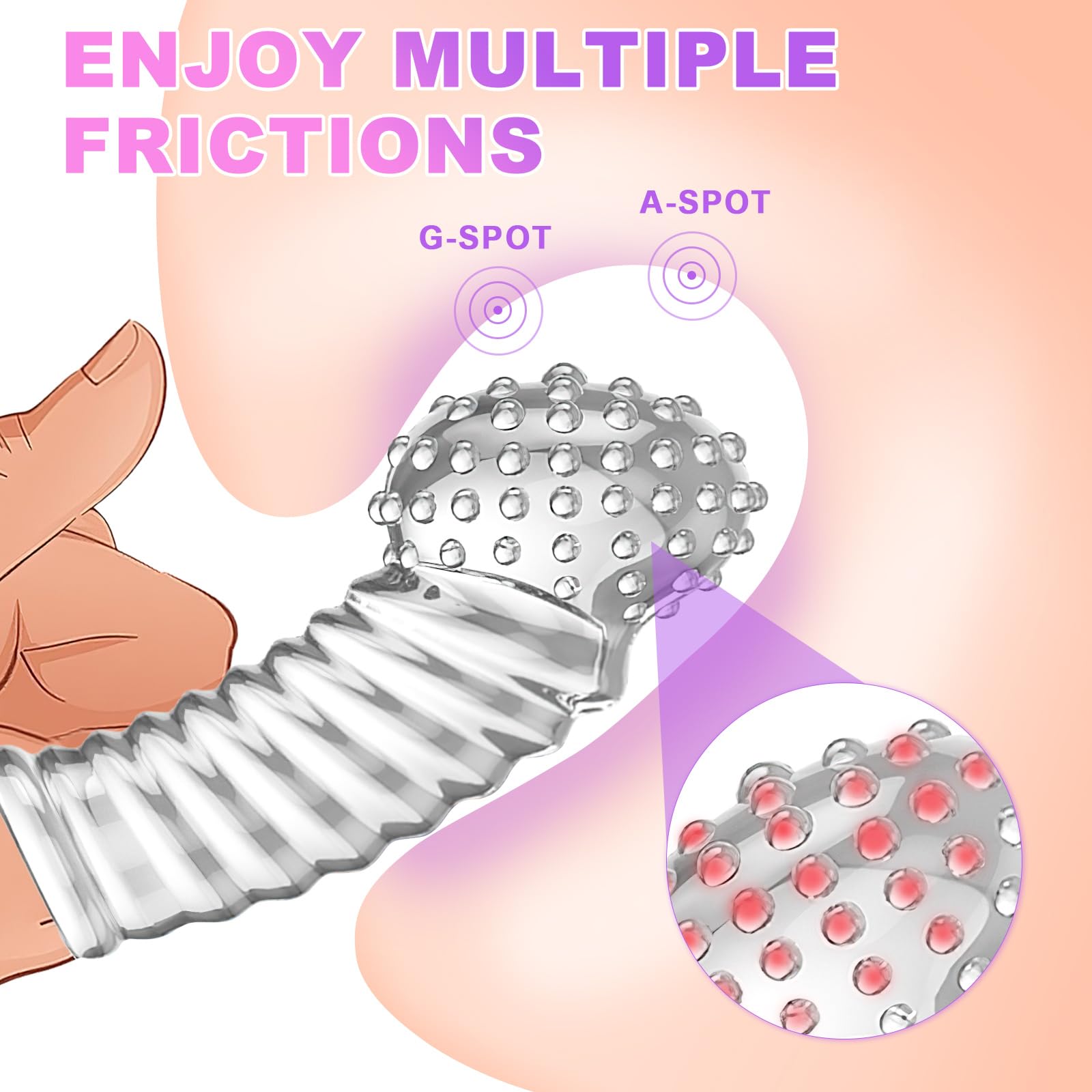 Qoosea 4 pezzi Manicotti per Dita per Coppie, Manicotti per Massaggio alle Dita Punto G, Copertura per Dita Facili da Trasportare Sex Toy(Trasparente)